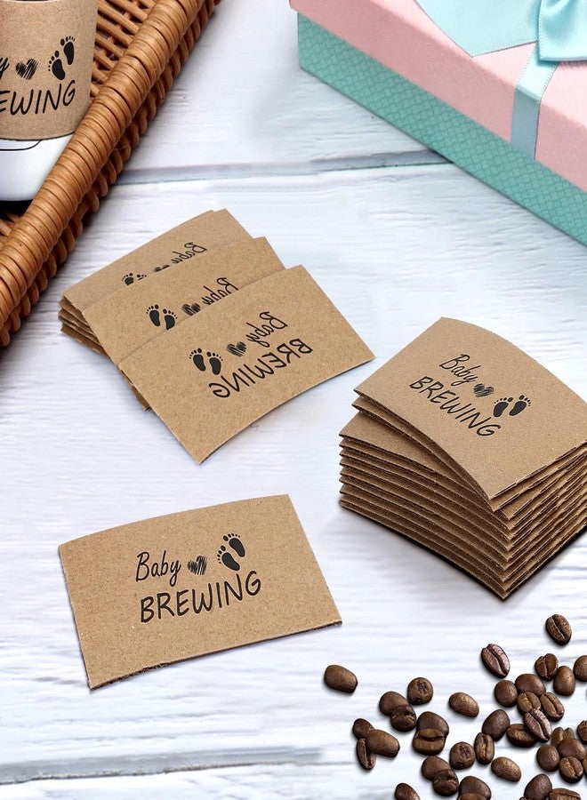 RMERVE 50 Pcs Baby Cup Baby is Brewing Coffee Sleeves, Coffee Cup Sleeves Disposable for Baby Shower Decorations, Hot Cold Drink Sleeves for 12/16/20 Oz Paper Cup - Image 3